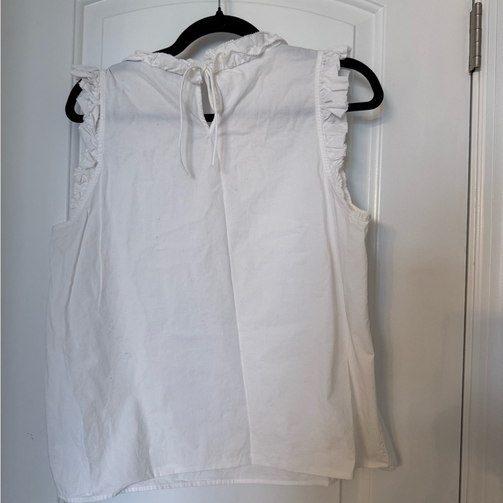 J. Crew Ivory Ruffled Top - Picture 4 of 4